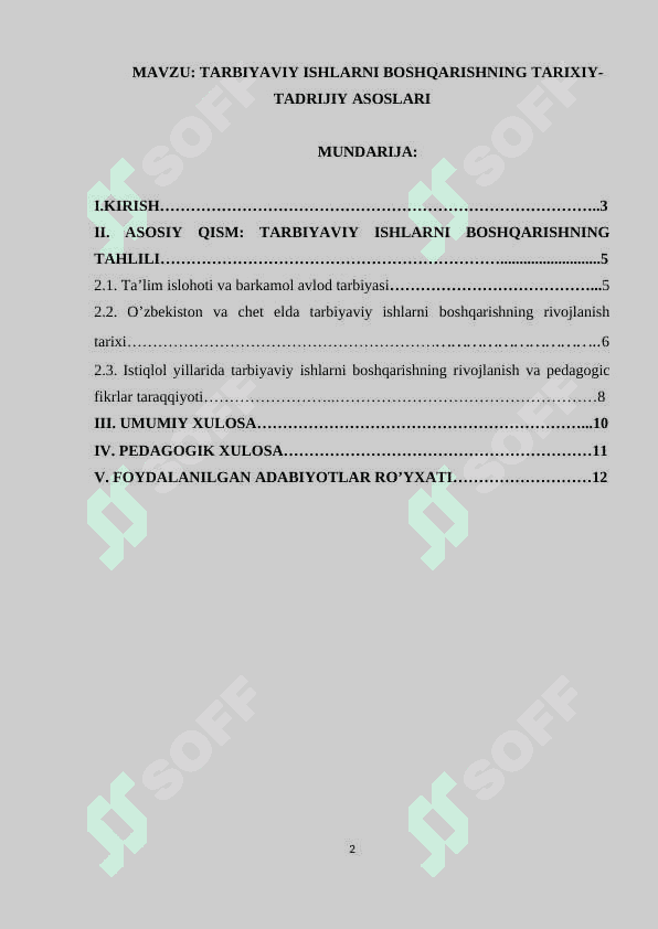 Tarbiyaviy ishlarni boshqarishning tarixiy-tadrijiy asoslari 2