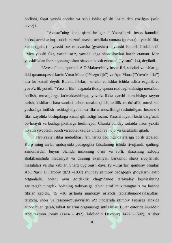 Tarbiyaviy ishlarni boshqarishning tarixiy-tadrijiy asoslari 8