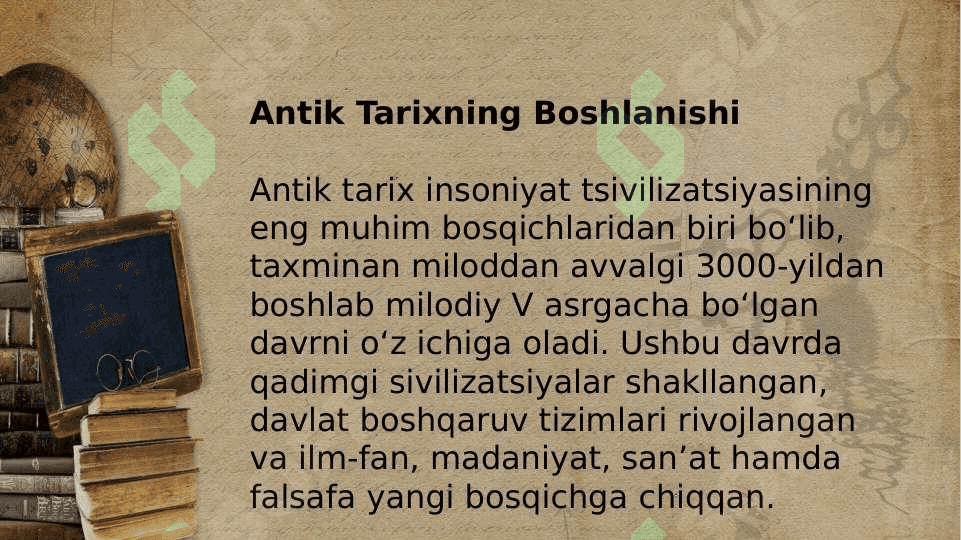 Antik Tarixning Boshlanishi 2