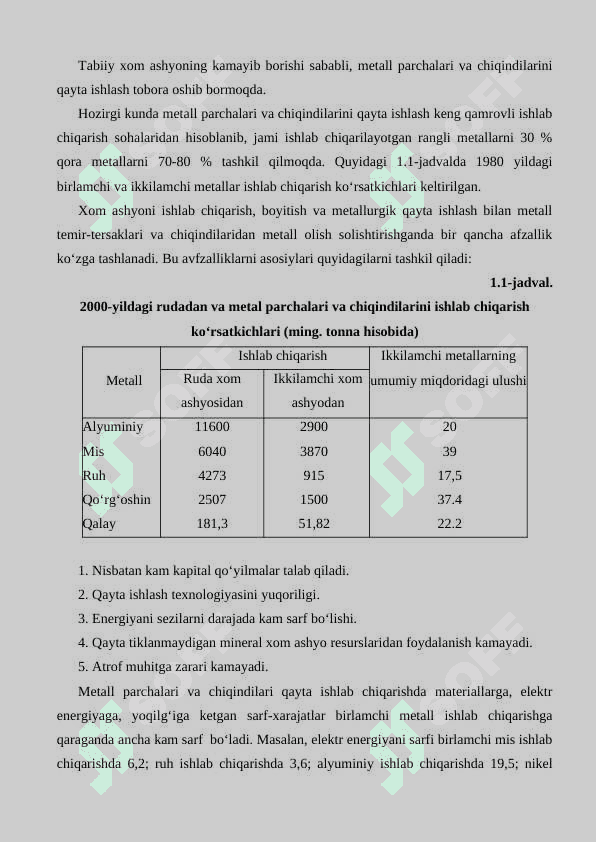O‘zbekistonda va xorijiy davlatlarda metal chiqindilarini qayta ishlasining rivojlanishi 4