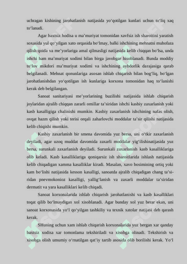 ISHLAB CHIQARISHDAGI BAXTSIZ XODISALAR VA BAXTSIZ XODISALARNI TEKSHIRISH 3