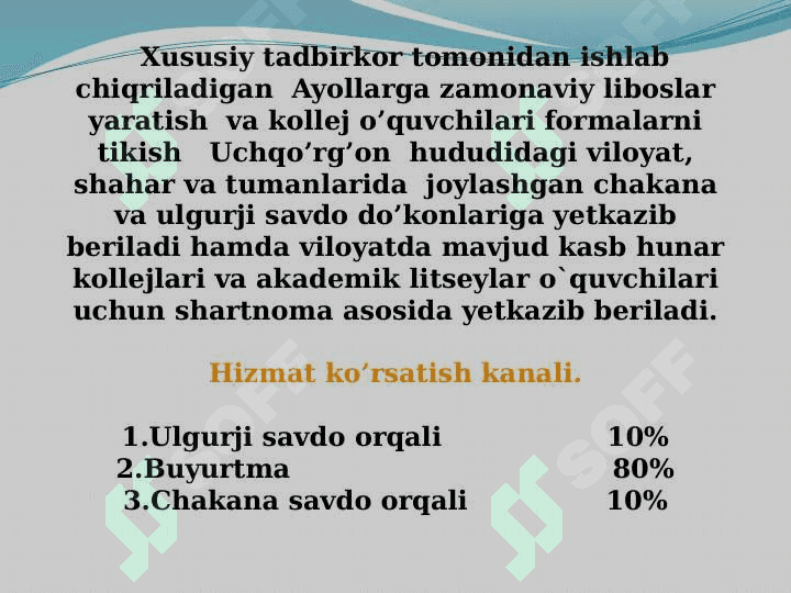 AYOLLARGA   ZAMONAVIY  LIBOSLAR YARATISH  HAMDA KOLLEJ O’QUVCHILARIGA MAXSUS FORMALAR TIKISH 7