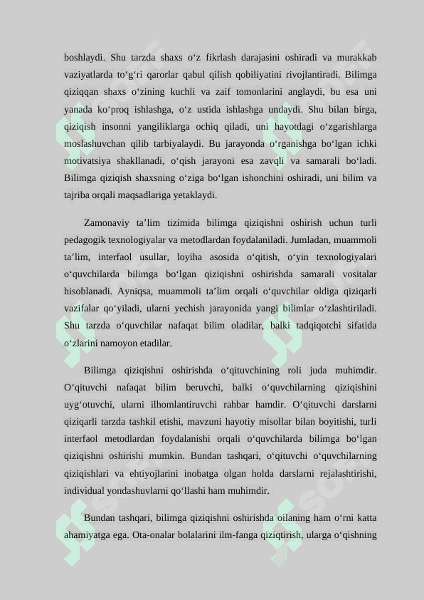 O‘quvchilarni bilimga bo‘lgan qiziqishini oshirish orqali tarbiyalash 7