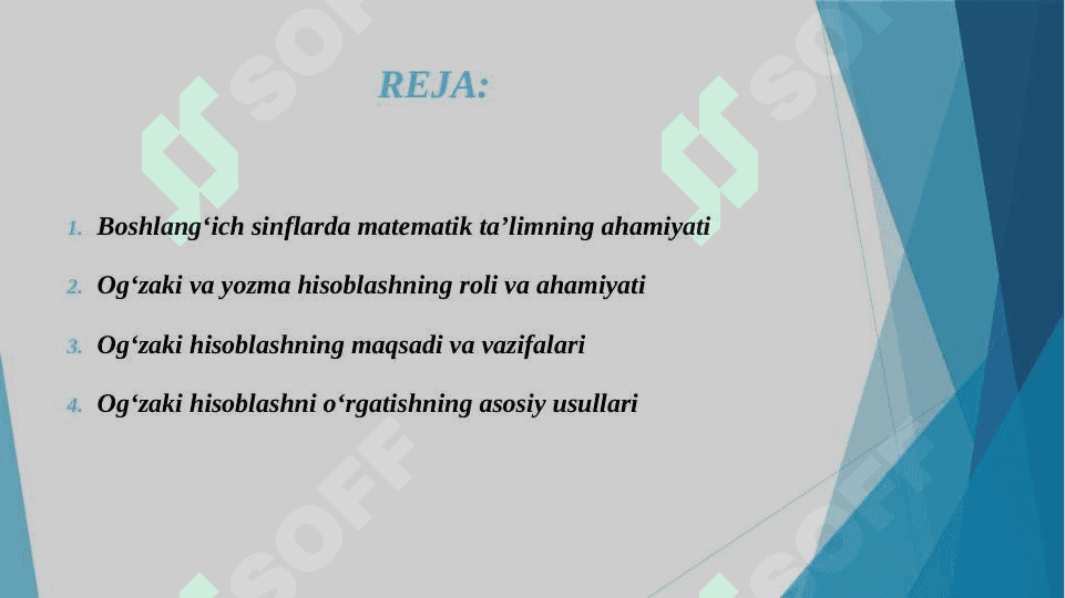 BOSHLANGʻICH SINFLARDA MATEMATIKADA OGʻZAKI VA YOZMA HISOBLASH METODIKASI 2