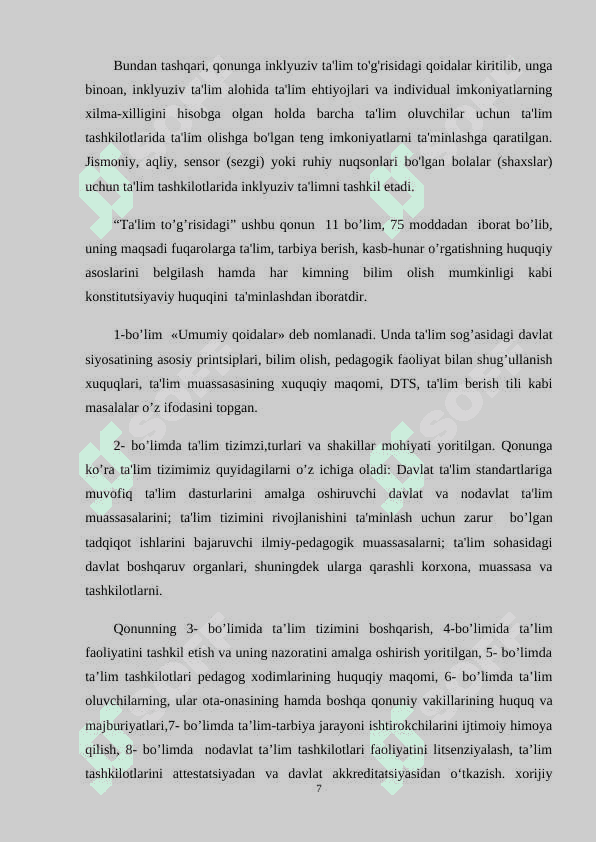 Uzluksiz ta`lim tizi ular o`rtasidagi bog`liqlik 7