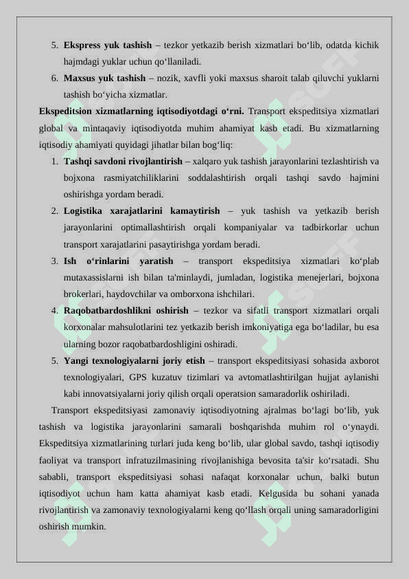 Transport ekspeditsiyasi shartnomasi 6