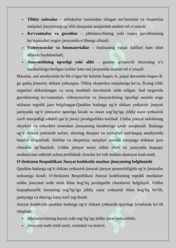 Sog’liqqa qarshi jinoyatlar tushunchasi 6