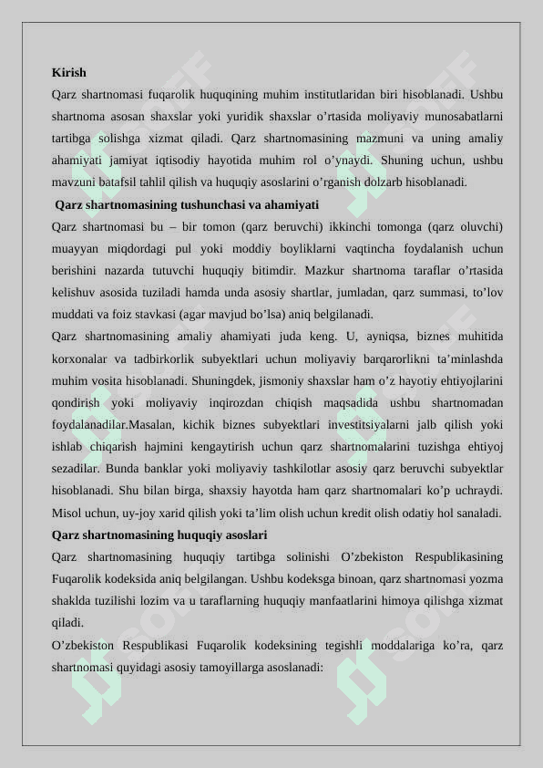 Qarz shartnomasi 2