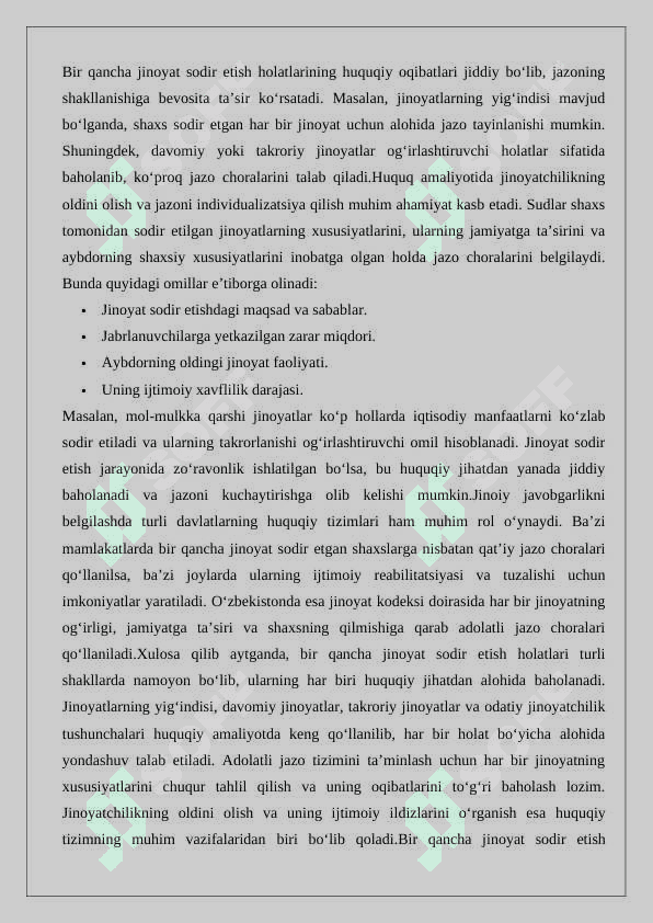 Bir qancha jinoyat sodir etish tushunchasi va turlari 3