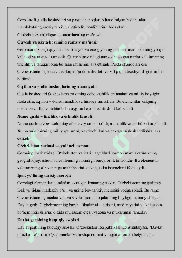 O’zbekiston Respublikasining davlat gerbi 3