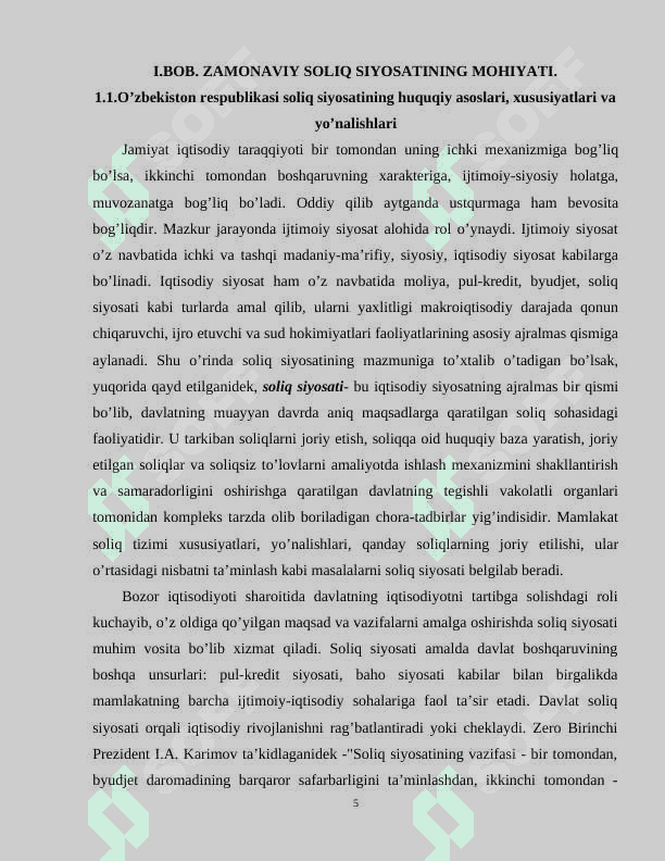 Zamonaviy soliq siyosati va uning dastak vositalari 5
