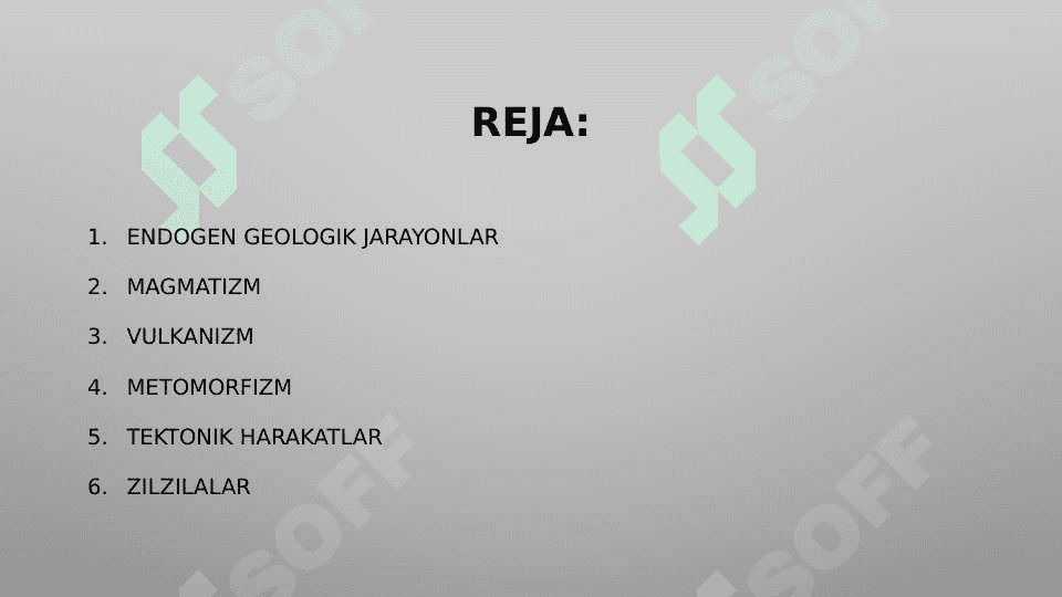 Endogen geologik jarayonlar 2