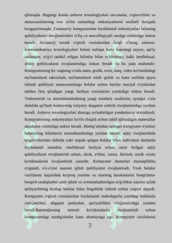 Maktabgacha ta'lim tashkilotlaruda tarbiyachining mashg'ulot jarayonida turli xil o'yinlardan foydalanishining ahamiyati. 3
