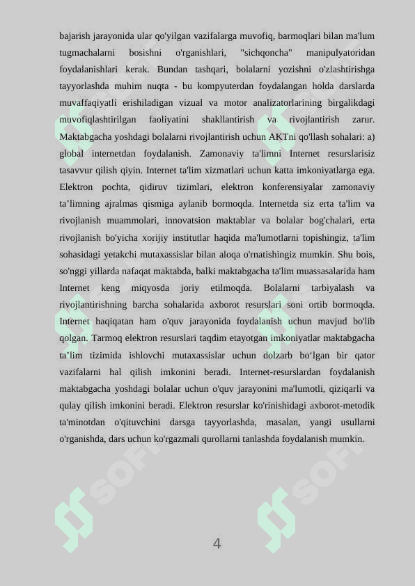 Maktabgacha ta'lim tashkilotlaruda tarbiyachining mashg'ulot jarayonida turli xil o'yinlardan foydalanishining ahamiyati. 4