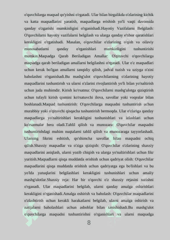 Maktabgacha ta'lim tashkilotlaruda tarbiyachining mashg'ulot jarayonida turli xil o'yinlardan foydalanishining ahamiyati. 8