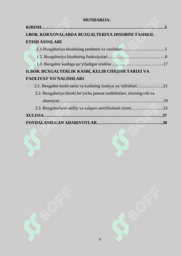 BUXGALTER KASBIGA QO’YILADIGAN TALABLAR 2
