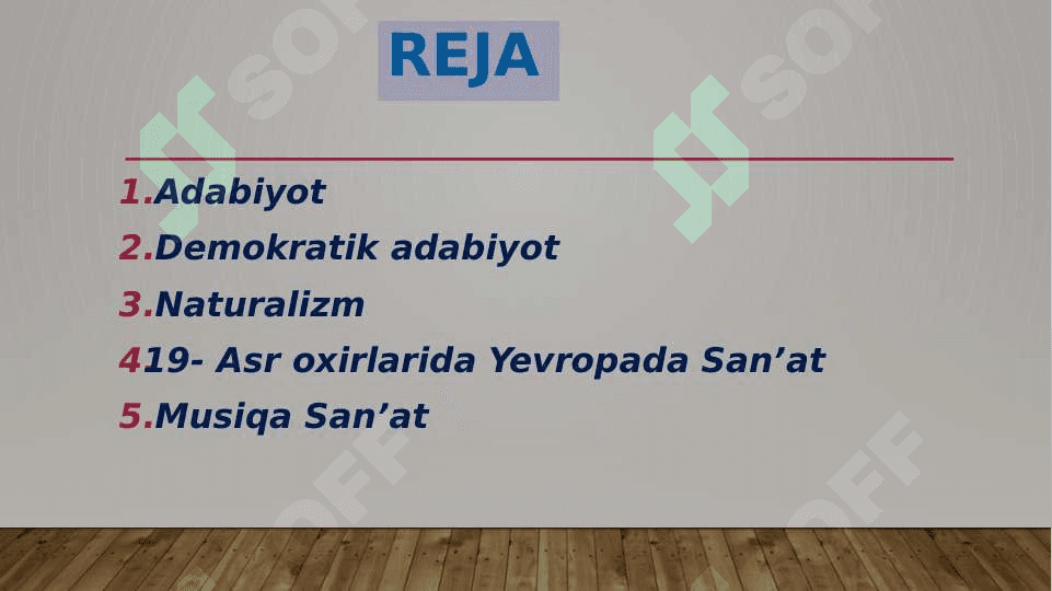 XIX asr oxirida Yevropada adabiyot va sanʼat 2