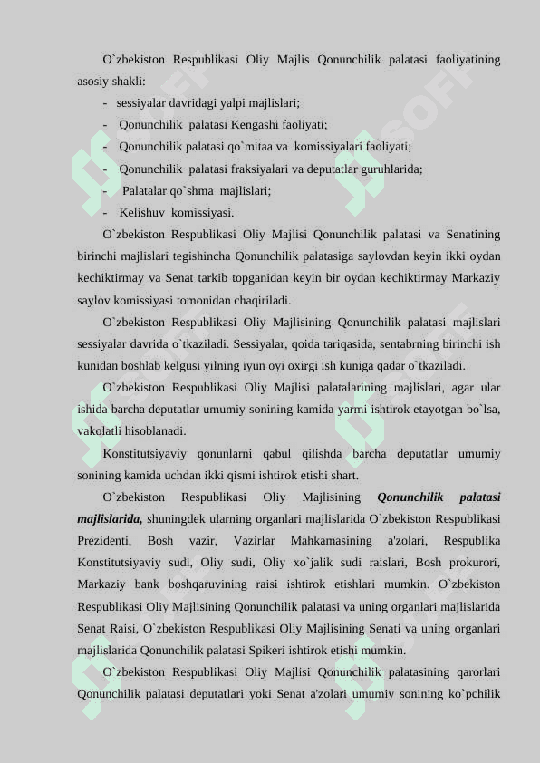 O`zbekiston Respublikasi Oliy Majlis Qonunchilik palatasi 2