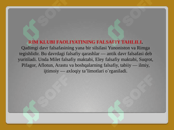 Rim klubi faoliyatining falsafiy tahlili 2