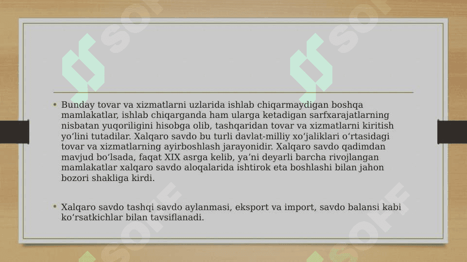 Rivojlanayotgan mamlakatlarda savdo siyosati 6