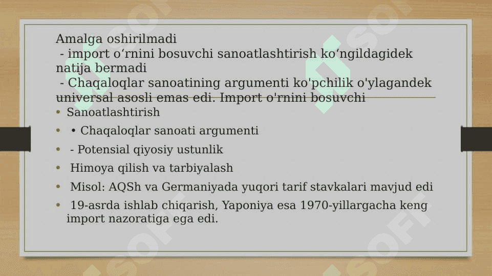 Rivojlanayotgan mamlakatlarda savdo siyosati 8