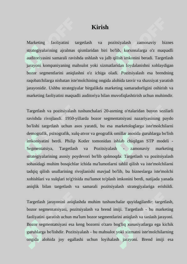 MARKETING FAOLIYATINI TARGETLASH VA POZITSIYALASH 3