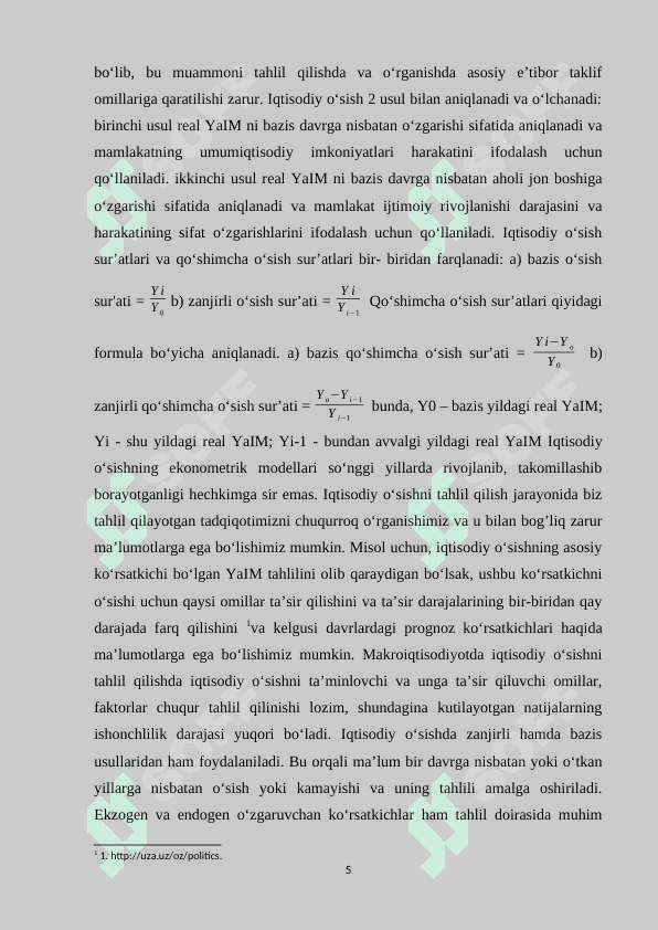 Mamlakatimizda iqtisodiy o'sish omillari, turlari, rivojlanish shart 5