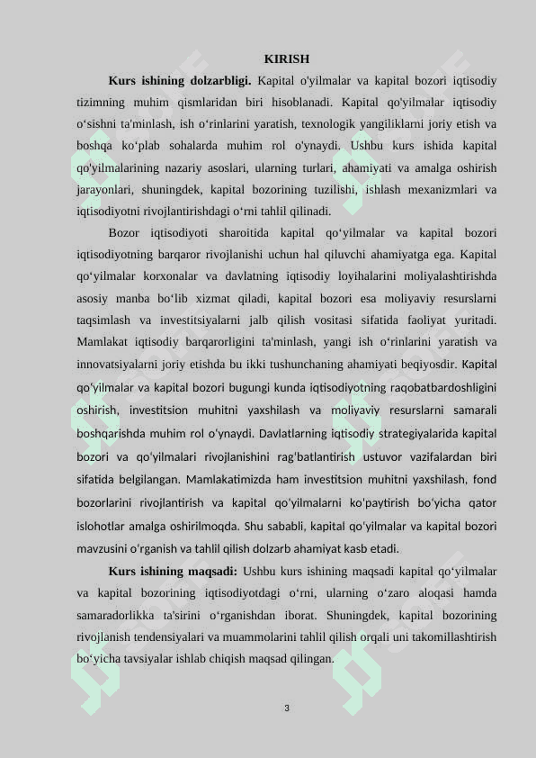 KAPITAL QO'YILMALAR VA KAPITAL BOZORI 3