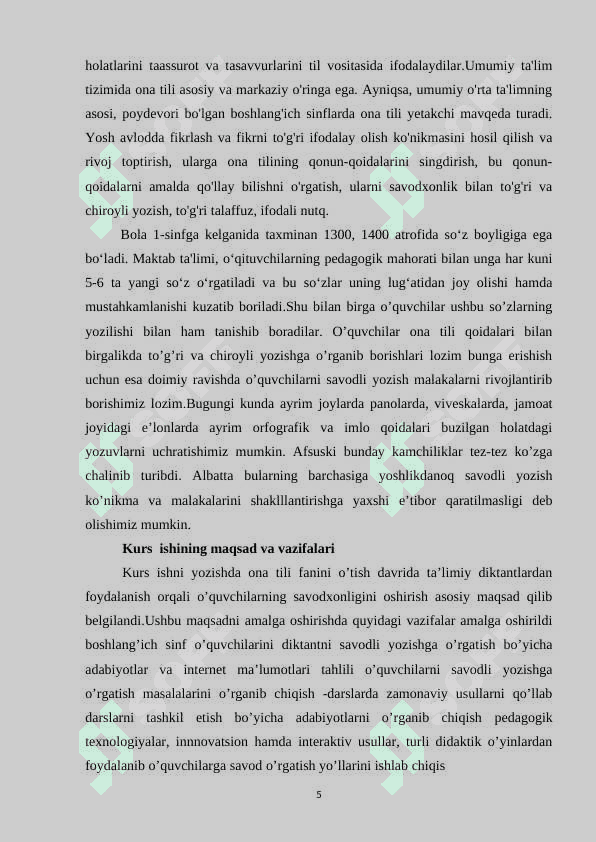 2-sinf ona tili darslarida diktant o`tkazish metodikasi 5