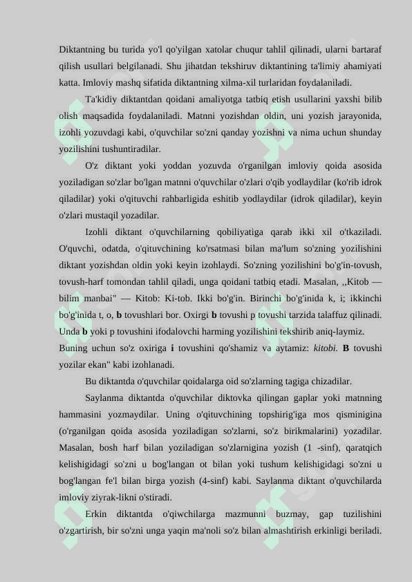 Boshlang`ich sinflarda diktant o’tkazish  metodikasi 8