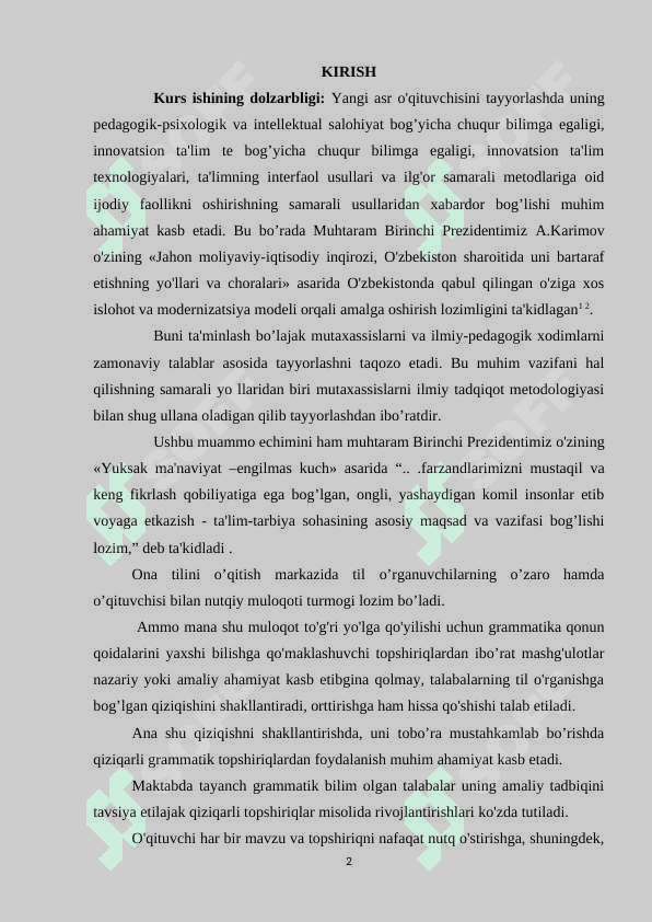 Boshlang`ich  sinf  ona  tili  darslariga  umumdidaktik  tavsifnoma. 2