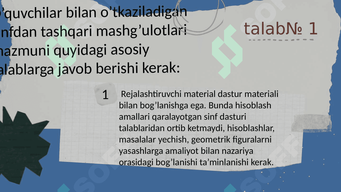 MATEMATIKA DARSLARIDA DARSDAN TASHQARI MASHG’ULOTLARNI TASHKIL ETISH 8