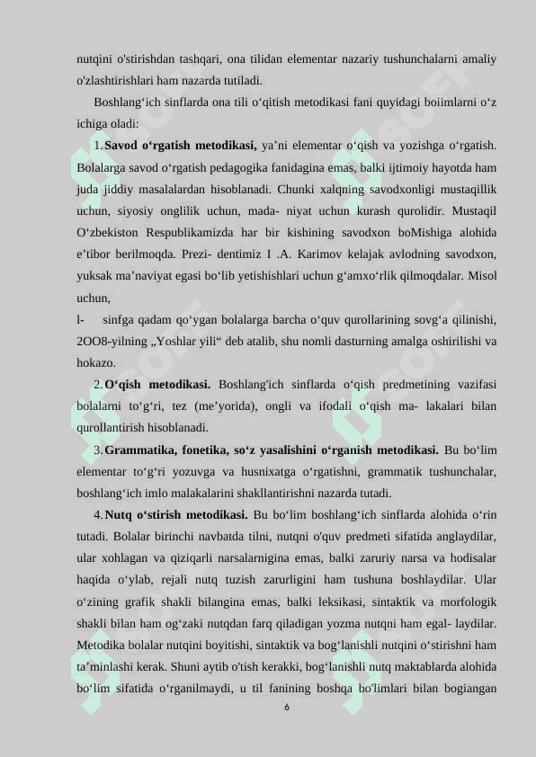 Boshlang`ich  sinf  ona  tili  dasrliklarining  ta'limiy  va  tarbiyaviy ahamiyati 6