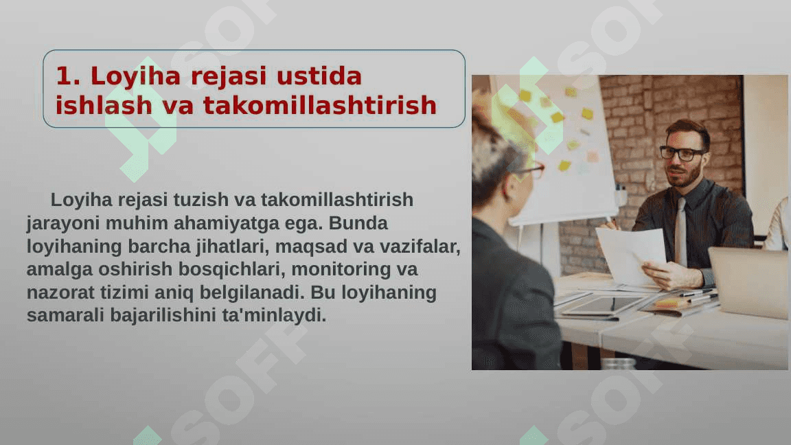 LOYIHA REJASINI TAHLIL QILISH VA OPTIMALLASHTIRISH 2