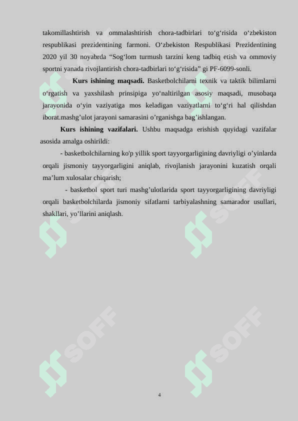 BASKETBOLCHILARNING KO'P YILLIK SPORT TAYYORGARLIGINING DAVRIYLIGI 3