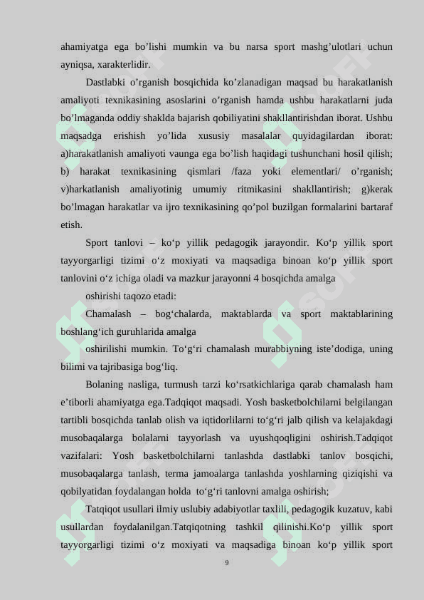 BASKETBOLCHILARNING KO'P YILLIK SPORT TAYYORGARLIGINING DAVRIYLIGI 8