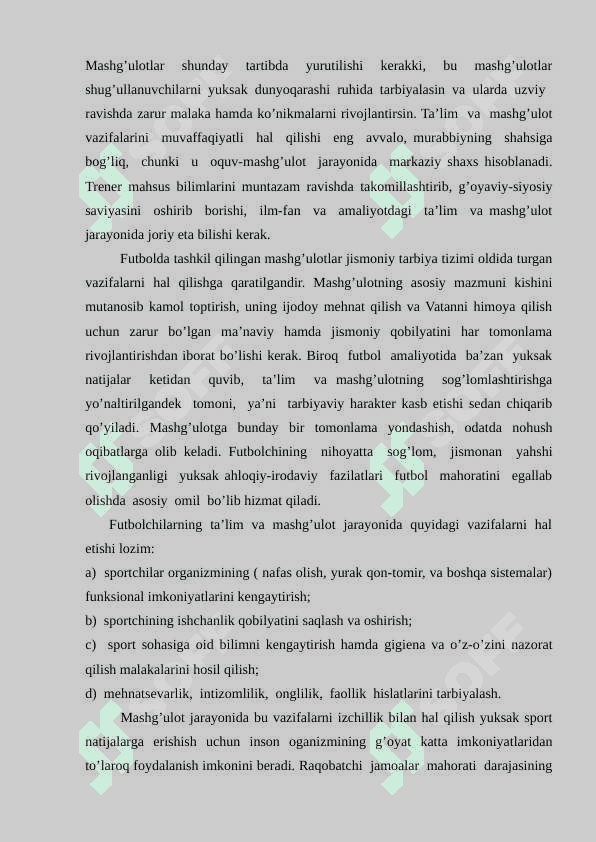 FUTBOLCHINING JISMONIY TAYYORGARLIGI 8