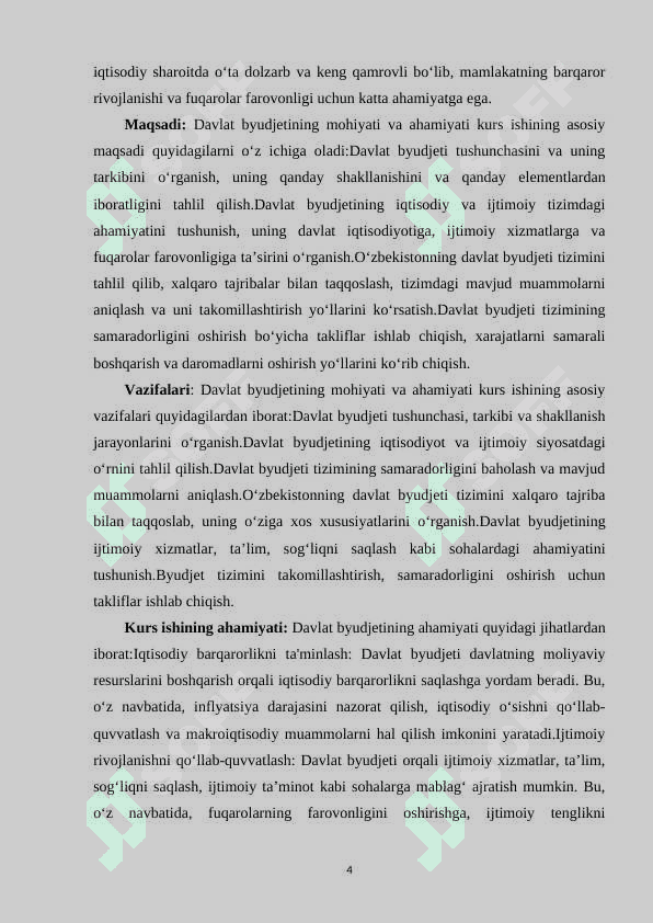 Davlat byudjetining mohiyati va ahamiyati 4