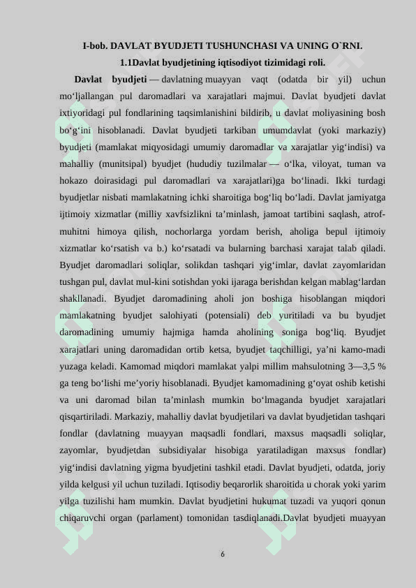 Davlat byudjetining mohiyati va ahamiyati 6