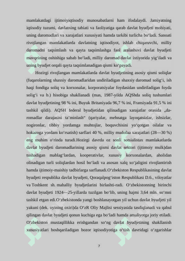 Davlat byudjetining mohiyati va ahamiyati 7