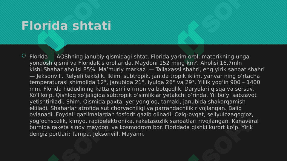 Florida shtatiga sayohat 2