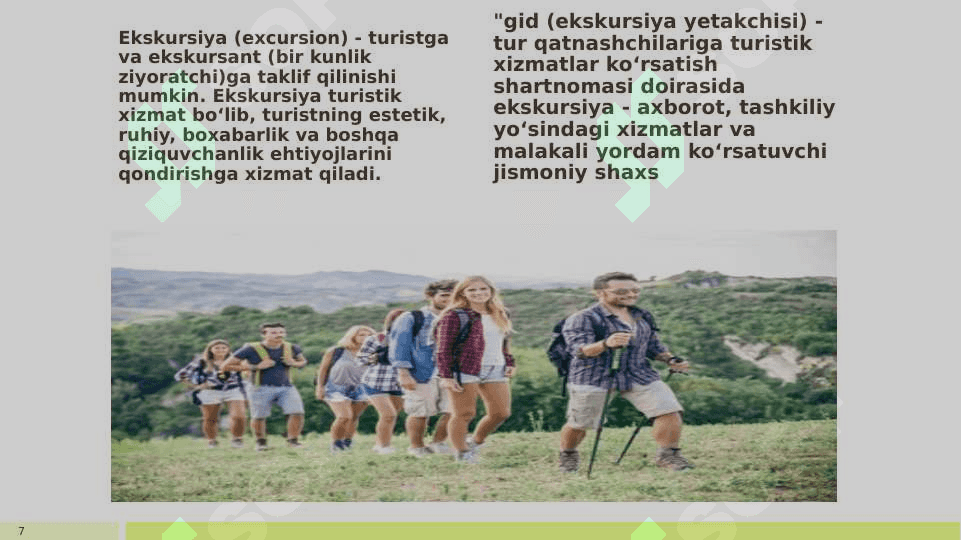 Mavzu: Turistlarga ekskursiya xizmati ko‘rsatish 3