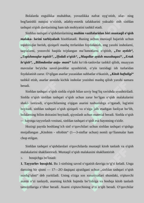 O`QISH  DARSLARIDA  MUSTAQIL  ISHLARNI  TASHKIL  ETISH USULLARI 5