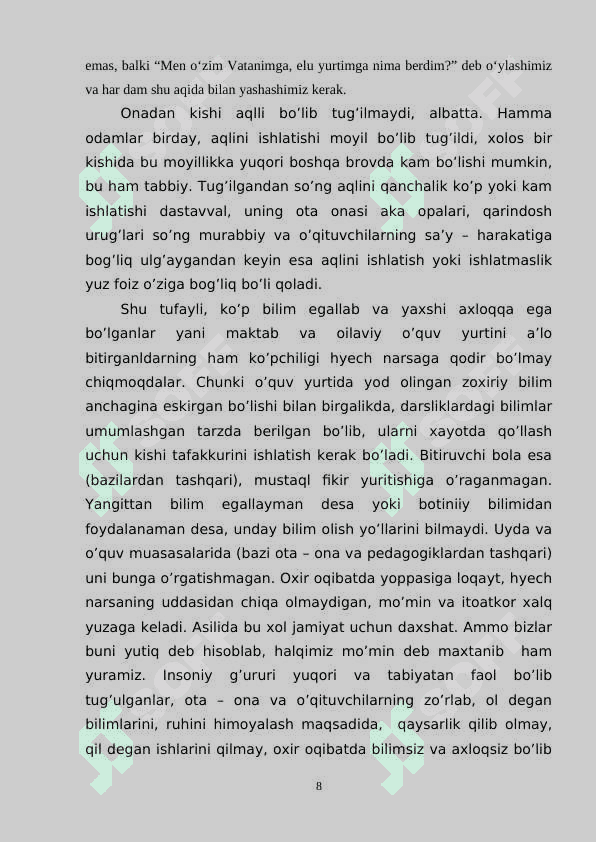 Komil  insonni  har  tomonlama  tarbiyalashda  ona  tilining roli 8