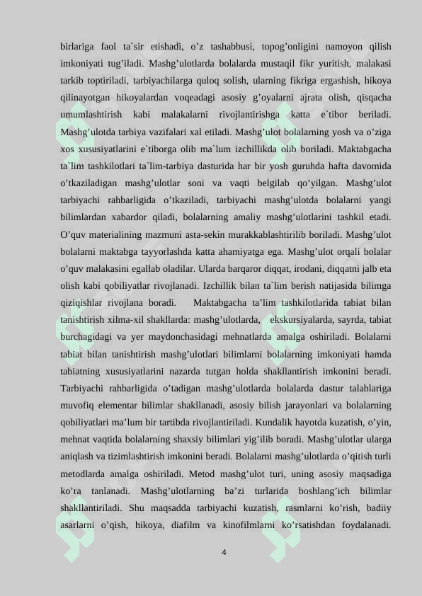 Maktabgacha  ta`lim   tashkilotlarida   tabiat  bilan  tanishtirish    mashg`ulotlarini   o`tkazish 4