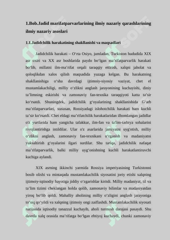 Jadid ma'rifatparvarlarining tarbiyadagi qarashlari kurs ishi 6