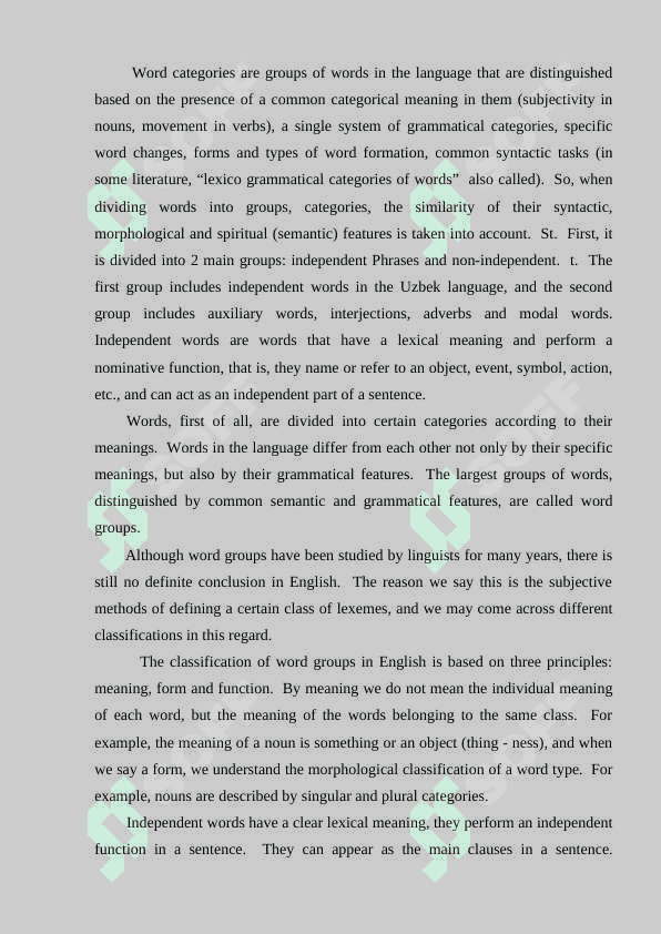 Parts of speech. Concepts of scientists’ about parts of speech 4