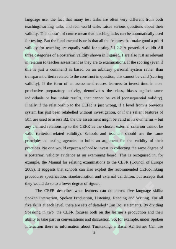 Assessing learner’s speaking skills according to CEFR 5