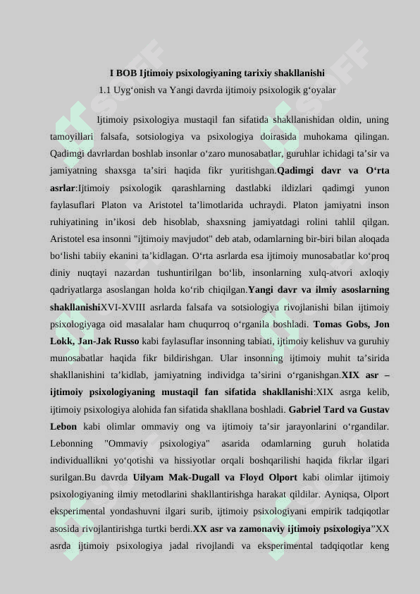 Ijtimoiy psixologiyaning fan sifatida shakllanishi 5