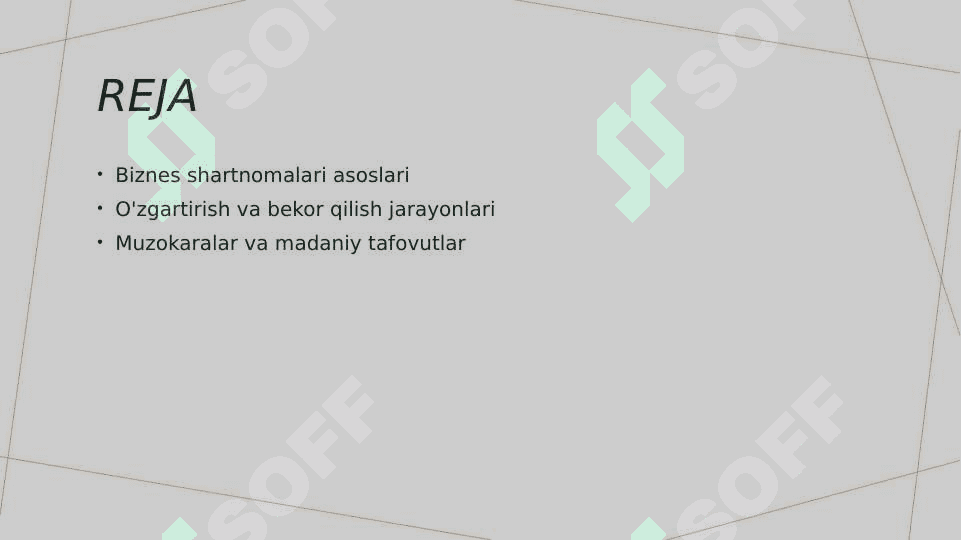 Biznes shartnomalarini tuzish, oʻzgartirish va bekor qilish 2